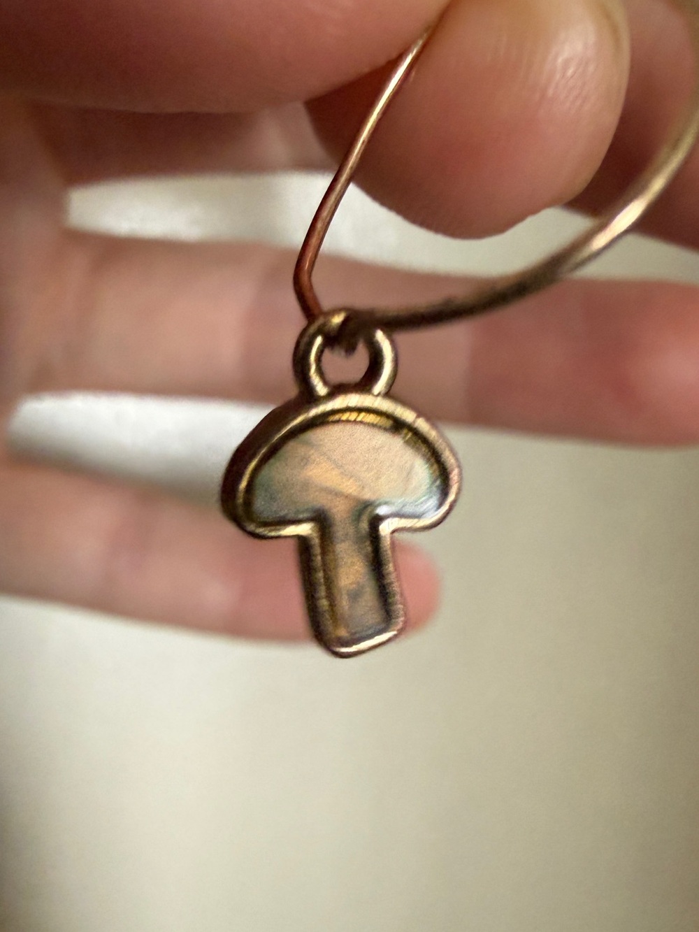 Vintage shell Mushroom Drop gold hoop Earring  - Women Jewelry just one